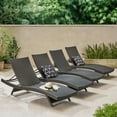 thumbnail image 2 of Christopher Knight Home Outdoor Brown Wicker Adjustable Chaise Lounge Chairs (Set of 4) by, 2 of 7