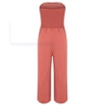 thumbnail image 5 of Sexy Off Shoulder Jumpsuits for Women Strapless Bandeau Elastic Smocked Tube Top Loose Drawstring Wide Leg Long Pants Rompers, 5 of 6