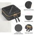 thumbnail image 4 of Mini bolsa de maquillaje transparente Prite para monedero, bonita y pequeña bolsa de cosméticos de viaje para mujer, impermeable, neceser de piel para maquillaje con cremallera dorada (negra), 4 of 8