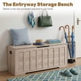 thumbnail image 4 of edx Storage Bench with Lift Top, 47 inch&nbsp; Entryway Bench with Safety Hinge, P2 Particleboard & MDF Storage Ottoman for Bedroom, Entryway, Gray, 4 of 8