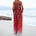 thumbnail image 4 of Women's Christmas Print Wide-Leg Strapless Tank Jumpsuit, Casual Style with Pockets, Multi-Color, Size XL, 4 of 6