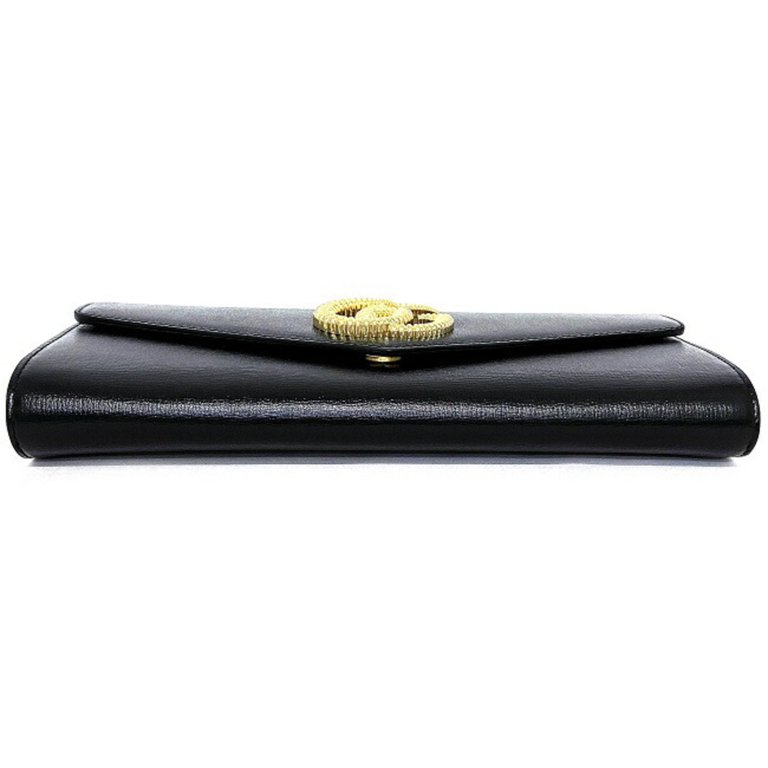 Pre-Owned Gucci Clutch Bag Black Gold Broadway 594101-Bag Coated