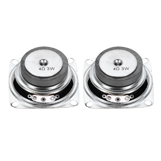 2 Pcs 3W 4 Ohm Small Speakers Metal Shell Square Outside Micro Magnet Speaker