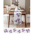 thumbnail image 3 of Ldtrchee Purple Tulips Table Runner 120 Inches, Spring Floral Botanical Plant Abstract Bed Runner Dresser Scarves Tabletop for Indoor Outdoor Parties/Ceremony/Banquet, 13"x 120", 3 of 8