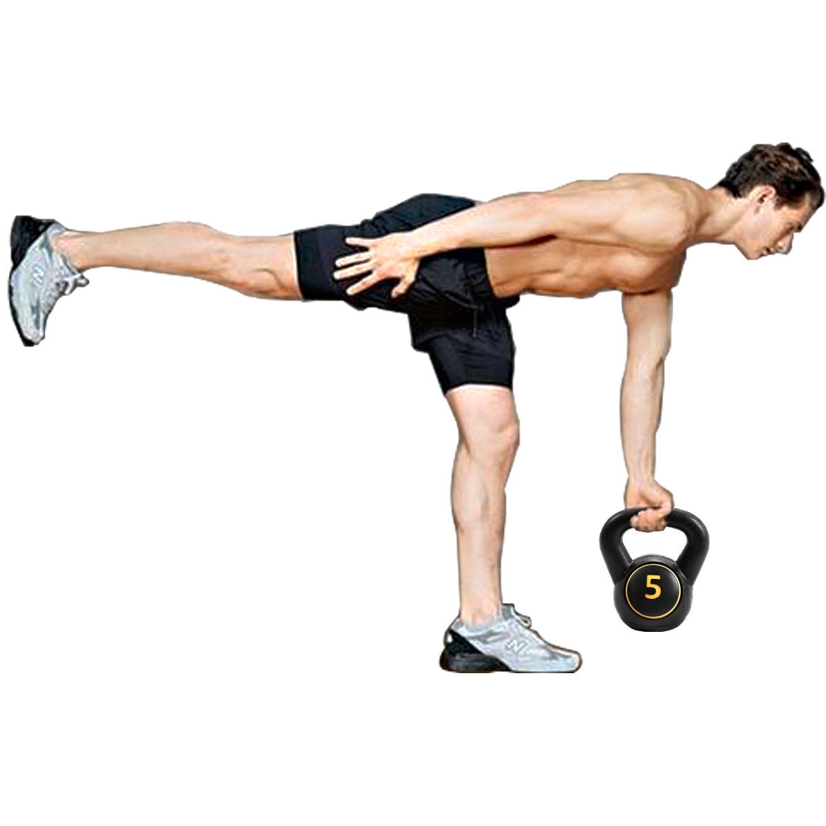 Costway 3-Piece Kettlebell Weights Set, Weight Available 5,10,15 lbs, HDPE Kettlebell for Strength and Conditioning