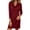 Wine, variant on Ovbmpzd Knit Fall Dresses for Women 2026 Long Sleeve Warm Midi Beige Sweater Dress Slim Cowl Neck Dresses,L