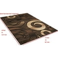 thumbnail image 4 of Swirls/Circles/Spiral Modern Abstract Contemporary Hand Carved Area Rug-Chocolate/Beige/Black, 4 of 7
