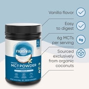 Nutiva organic mct powder with prebiotic acacia fiber, vanilla, 10.6 ounce
