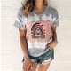 thumbnail image 1 of Fiudx Ofertas Flash Del Día Solo En Línea Camiseta de Manga Corta con Cuello Redondo y Estampado Del Día de La Independencia para Mujer, 1 of 4