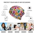 thumbnail image 5 of Honeii Cute Doodles Print Winter Beanie Daily Hat - Thermal Polar Fleece Ski Running Hat Skull Cap for Men and Women,Beanie, 5 of 8