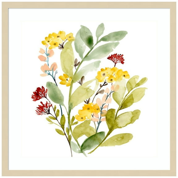 Amanti Art Spring Sprigs Collection C Wood Framed Wall Art Print