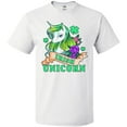 thumbnail image 3 of Inktastic St Patricks Day Irish Unicorn Illustration with Shamrocks T-Shirt, 3 of 5
