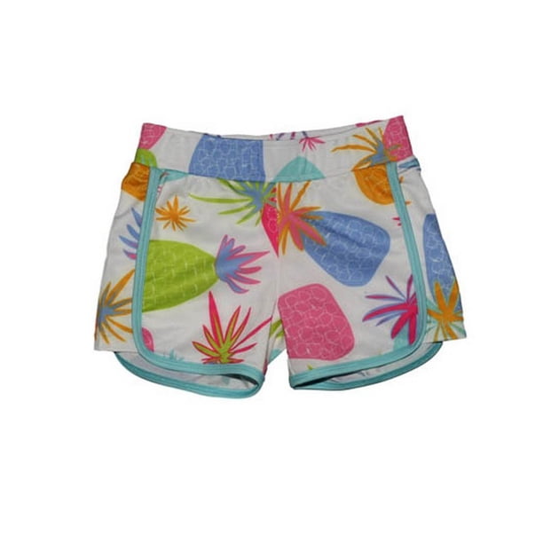 Three Friends Girls Multi Color Pineapple Print Riley Lined Sport Swim Shorts 8 Walmart Com Walmart Com