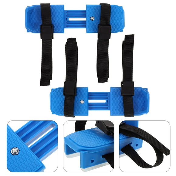 FONDOTIN 1 Pair Sky-Blue Plastic Ice Skates for Kids with Adjustable Size and Safety Design