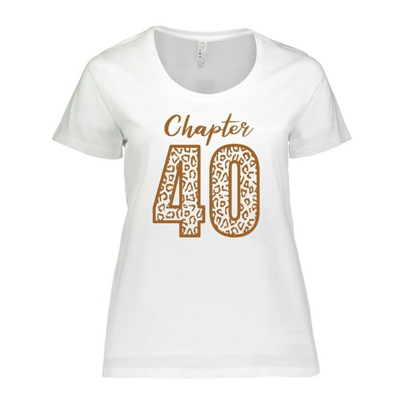 Inktastic Chapter 40 Fortieth Birthday Leopard Print Women's Plus Size T-Shirt