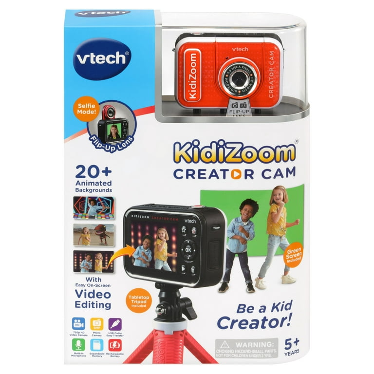 VTech KidiZoom Creator Cam HD Video Kids' Digital Camera, Green Screen 