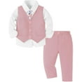 thumbnail image 2 of SANMIO Toddler Boy Suit Baby Boy Church Clothes Formal Dress Baptism Outfit Sets Shirt+Tie+Vest+Pants Kids Tuxedo 1-5T Boys Wedding Clothes, 2 of 7