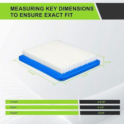 491588S Flat Air Filter Cartridge for 491588 399959 4915885 625-675 Series 3.5-6.5 HP Troy-Bilt TB110 TB230 TB210 Lawn Mower Parts 12PCS