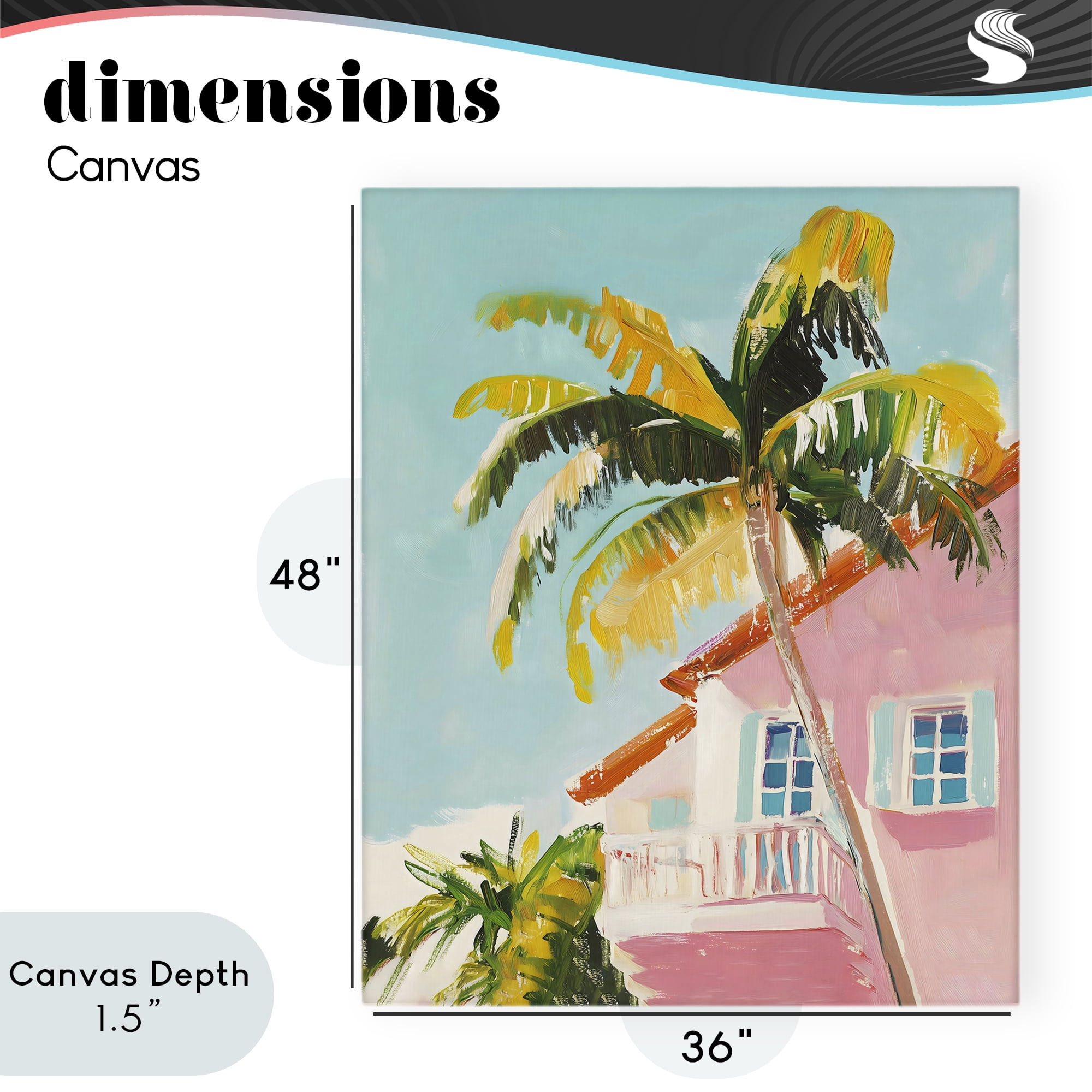 Stupell Industries Pink House Palm Tree Canvas Wall Art, design by The Prints Vibe