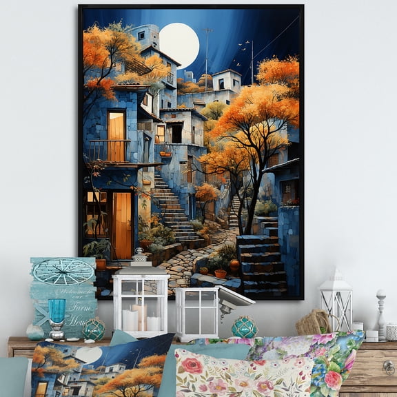 Designart "Oaxacan Odyssey In Mexican Art II" Mexican Art Floater Framed Canvas Wall Art