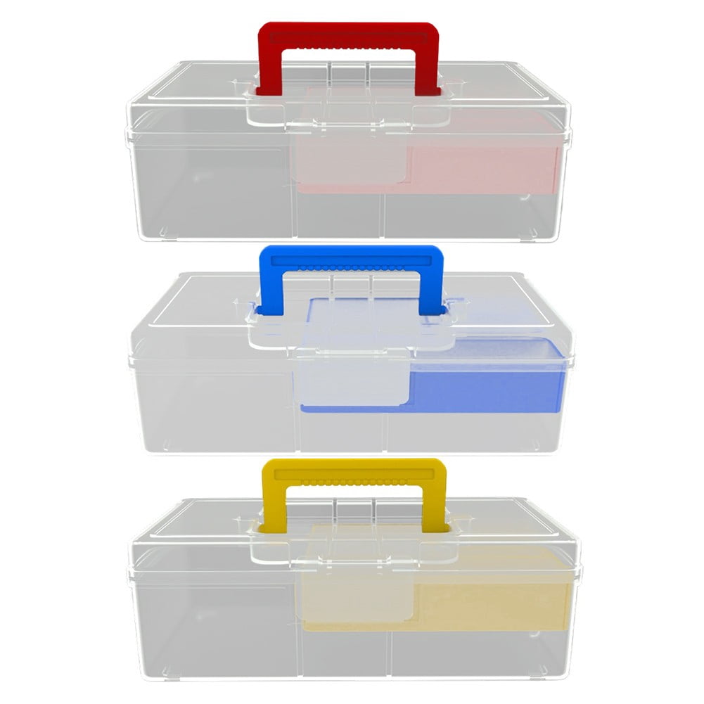 Versatile Fishing Tackle Box with Handle Divider Tray Transparent Lure Storage Container for Anglers