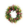 thumbnail image 2 of S SERENABLE Spring Wreath Artificial Wreath 18 inch Simple Flower Wreath Hanging Wreath for Front Door Farmhouse ,Wedding, Window ,Wall, 2 of 8