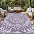 thumbnail image 2 of Purple Boho Outdoor Rug for Patio/Deck/Porch, Non-Slip Large Area Rug 5 x 7 Ft, Mantoro Flower Modern Abstract Bohemian Floral Indoor Outdoor Rugs Washable Area Rugs, Camping Rug Carpet Runner, 2 of 8