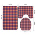 thumbnail image 3 of Multi Color Checkerboard Checkered Pattern Bathroom Rugs Sets 3 Piece,Toilet Cover Set,Absorbent Non Slip Bathroom Mats Sets with U-Shaped Contour Rug Toilet Rug Set, 3 of 5