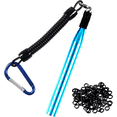 thumbnail image 1 of Wacky Rig Tool with 100 PCS Worm O - Rings, Complete Wacky Ring Tool Kit for Rigging Senko Stick & Other Soft Baits, Essential Wacky Worm Setup Accessories for Fishing（Lake blue）, 1 of 6