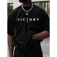 thumbnail image 1 of Design Sense Of Letter VICTORY Printed, Men's Casual Trendy Fashion Crew Neck T-shirt For Summer And Spring Tee For Adult, Men, Women, Teen, Teenager, Adolescent, Youth, 1 of 4