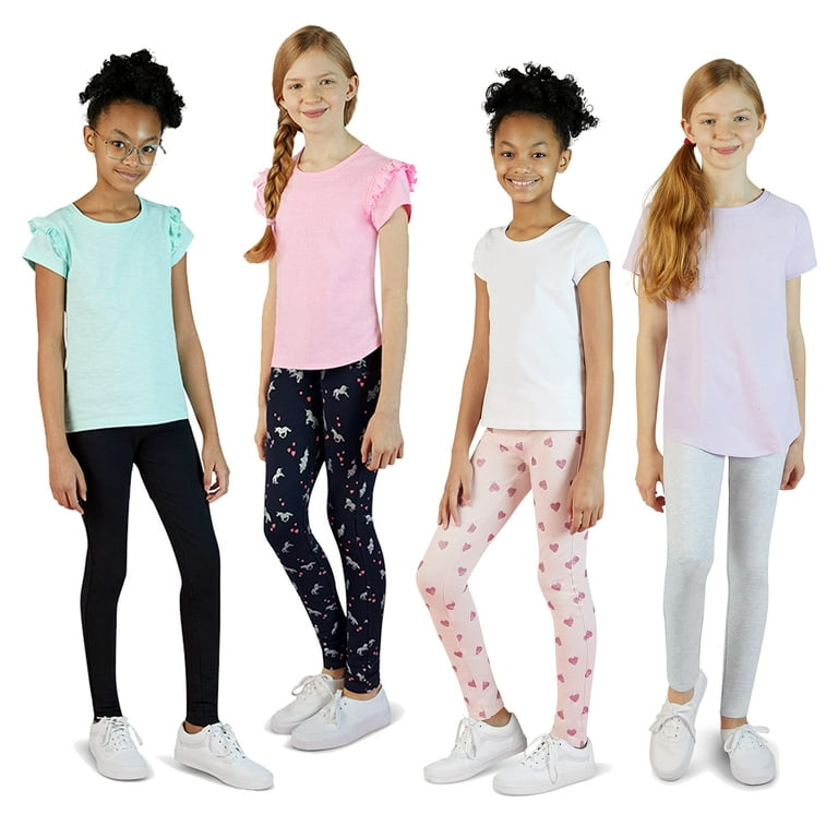 VIGOSS 4 Pack Leggings for Girls  Soft Stretch Cotton and Stylish