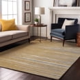 thumbnail image 4 of HomeRoots 678370 9 x 12 ft. Gold Gray & Ivory Striped Transitional Washable Machine Made Rectangle Area Rug with UV Protection, 4 of 8