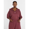 thumbnail image 2 of Athletic Works Women's and Women's Plus Quarter-Zip Sweatshirt, Midweight, Size XS-4X, 2 of 6