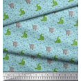 thumbnail image 2 of Soimoi Poly Crepe Fabric Geometric Shapes,Crocodile & Rhinoceros Kids Print Fabric by The Yard 42 Inch Wide, 2 of 3