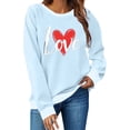 thumbnail image 3 of Uootdi Womens Valentine Sweatshirt Love Heart Print Crewneck Pullover Tops Casual Cute Valentines Long Sleeve Sweatshirt Outfit Gift, 3 of 9