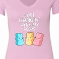 thumbnail image 4 of Inktastic Easter Hangin' with My Peeps Women's V-Neck T-Shirt, 4 of 5