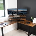 thumbnail image 3 of VIVO Corner 38" Desktop Sit-Stand Monitor Riser, Rustic Vintage Brown Top, Black Frame, 3 of 9