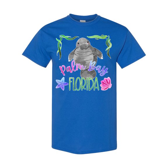 Inktastic Palm Bay Florida Cute Swimming Manatee T-Shirt