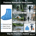 thumbnail image 4 of Willtoo Waterproof Shoes Cover, Rain Boot Shoe Covers, Reusable Women Men PVC Rubber Sole Overshoes Galoshes Protectors for Cycling Camping Travel, 4 of 6