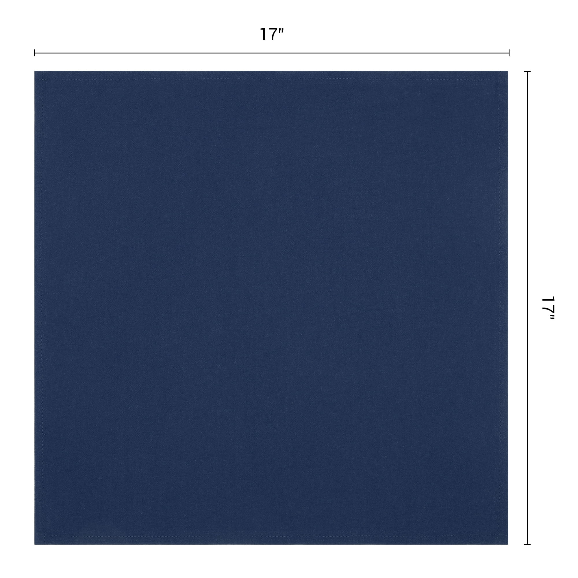 Unique Bargains 12Pcs Cotton Washable Reusable Events Cloth Napkins Navy Blue 16x16inch