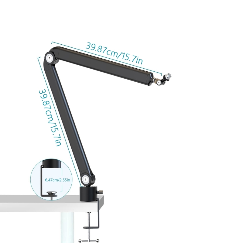 Adjustable Boom Arm for Gaming Microphone Arm Stand with Heavy Duty Clamp 360 Degree Rotating Suspension Boom Mic Stand
