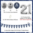 thumbnail image 7 of Navy Blue and Silver 21st Birthday Decorations for Men Boy, Happy 21st Birthday Bunting Banner and Blue Silver 21 Birthday Balloons for Him Her Men Women 21 Years Anniversary Birthday Party Supplies, 7 of 7