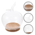 thumbnail image 2 of 1 Ensemble de Dôme en Verre Transparent Forme de Pomme Fleur Préservée avec Plateau en Liège, 2 of 9