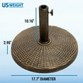 thumbnail image 2 of US Weight 22lb Cast Stone Patio Umbrella Base - Durable Weather-Resistant Wicker Pattern- Bronze, 2 of 6