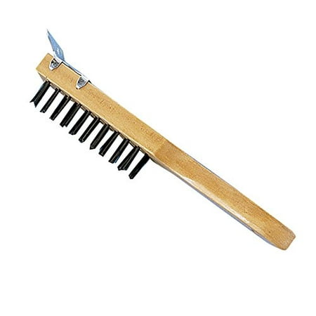 Best Look Straight Wood Handle Wire Brush With