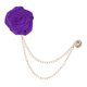 thumbnail image 1 of Pin de solapa de flor de rosa Uxcell para traje de hombre, pin de flor con cadena de borlas doradas para bodas [Púrpura profundo], 1 of 7