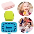 thumbnail image 4 of Caja de recuerdo de dientes de bebé, organizador de soporte de almacenamiento de dientes para niños de PP impreso en inglés para mantener la memoria de madera infantil (azul) Sincero Hogar, 4 of 6