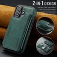thumbnail image 6 of Allytechgroup 2 In 1 Wallet Case for Apple iPhone 16, Compatible with Mag-safe Detachable 7 Cards Holder RFID Blocking Shockproof Premium PU Leather Phone Case Cover for Women Men, Green, 6 of 10