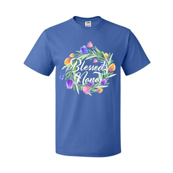 Inktastic Blessed Nana with Pastel Tulips T-Shirt