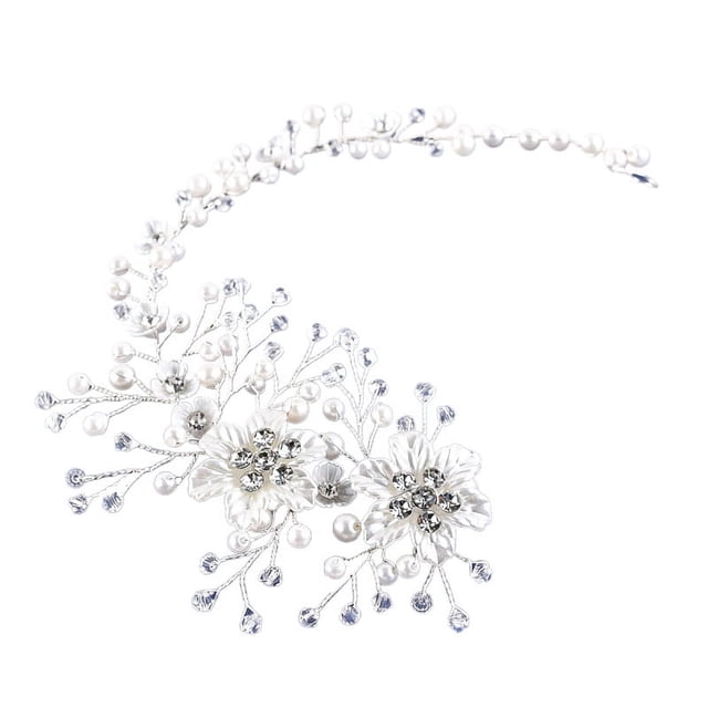 Nvzi Horquillas para el pelo de boda con flores para novias, peinetas con perlas de cristal, pinzas para el pelo, accesorios para el pelo de boda dorados, joyas plateadas